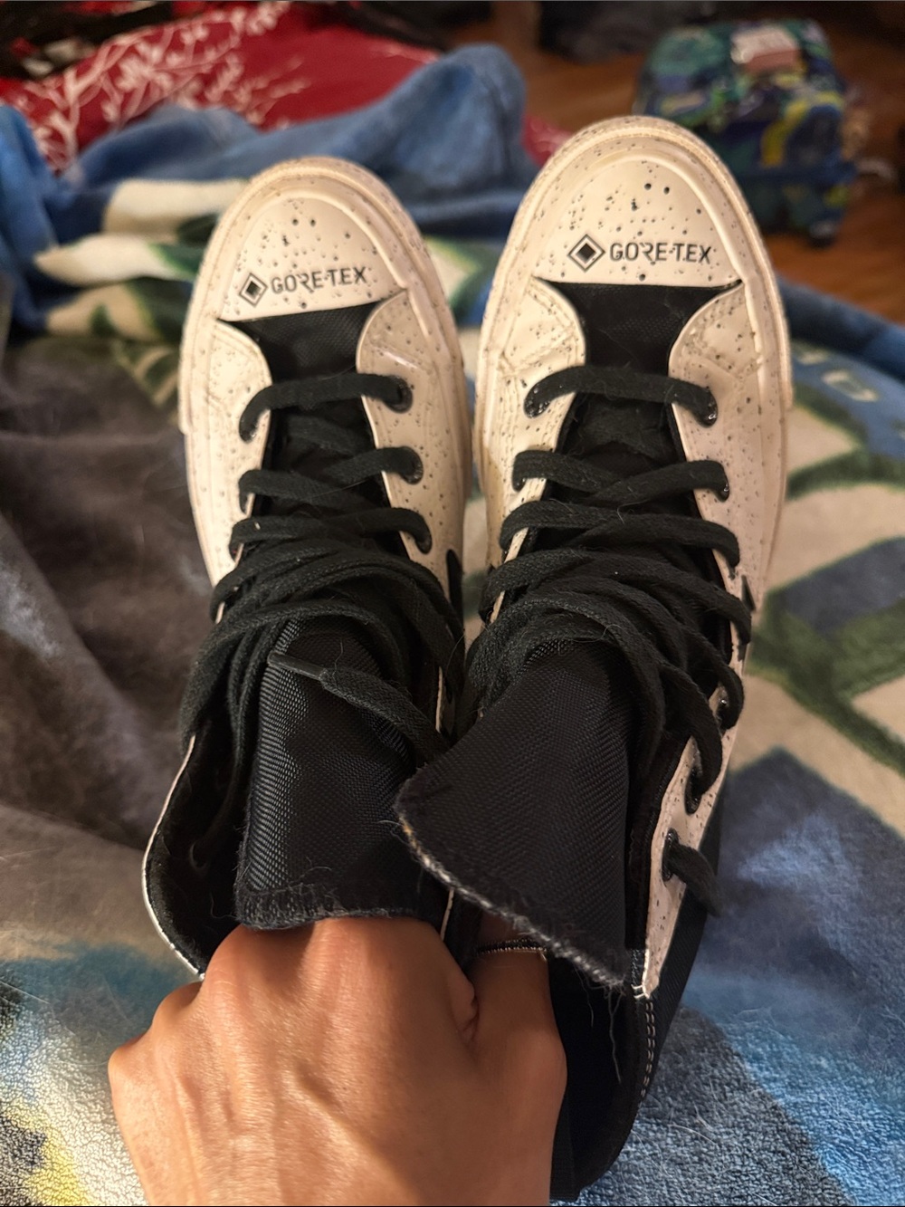Converse GORE-TEX Black and White sneakers. Water resistant